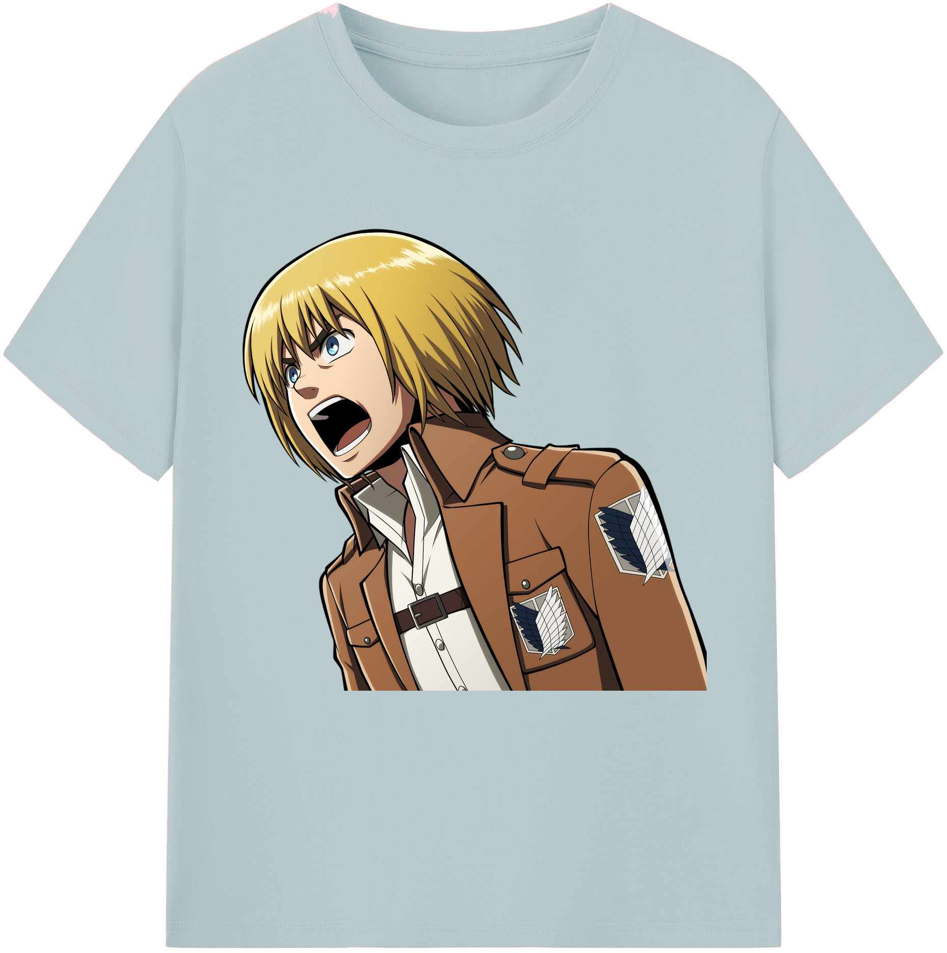 （画像用） 進撃の巨人 アルミン·アルレルト Attack on Titan Armin Arlert 綿100％半袖Tシャツ（フロントプリント）